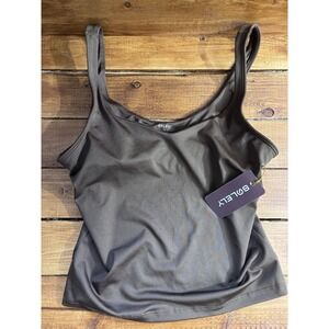 Solely Fit Workout Tank Top Shirt Wmn Small/Medium Brown Wicking Performance NEW